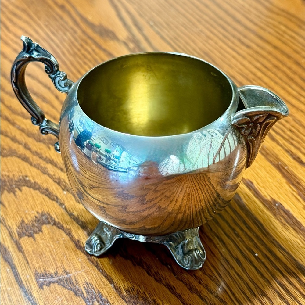 FB Rogers Silver Plated Creamer Ornate Handle Vintage